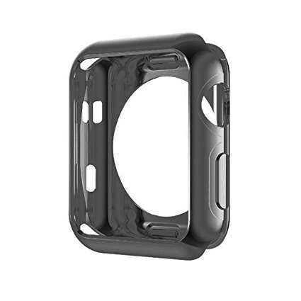 Apple Watch Series 2 Case, UniqueKay Plated TPU Protector Slim Anti-scratch Bumper Flexible Cover for iWatch Series 2 (TPU - Black 38mm)