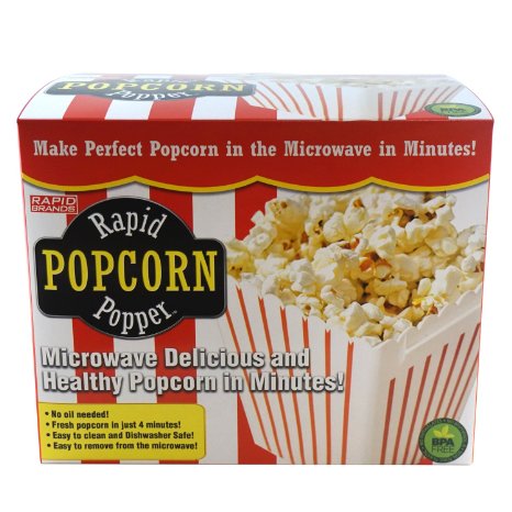 Rapid Popcorn Popper - Pop Healthy Popcorn Perfectly in the Microwave Every Time!