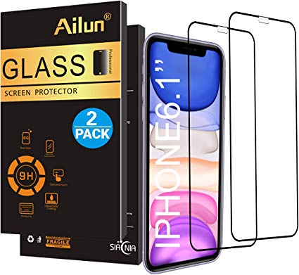 Ailun Screen Protector Compatible with iPhone XR 6.1inch 2018 Release 2 Pack Tempered Glass Full Coverage Anti Scratch Case Friendly Siania Retail Package