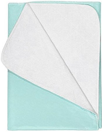 Nobles Washable Waterproof Mattress Sheet Protector Bed Underpad - Large 34 x 36 inches with 18" Tuck-Ins - Waterproof Mattress Cover - Made In USA (Green Backing)