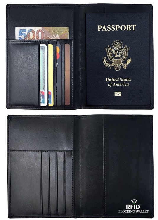 RFID Passport Holder Leather RFID Blocking Passport Case Cover Holder