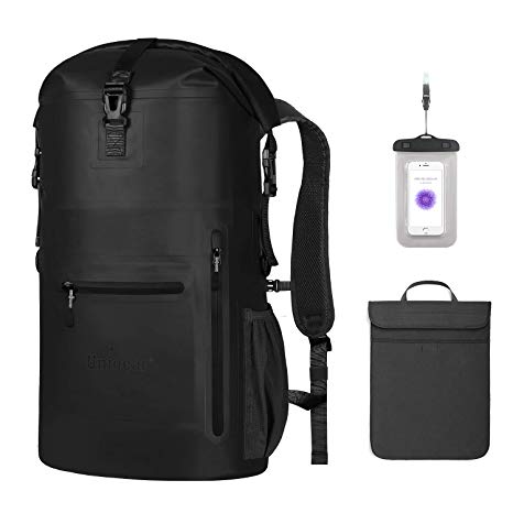 Unigear Waterproof Backpack Floating Dry Bag 35L with a Detachable Laptop Bag and 4 Zipper Pockets, Ventilated Padded Back and Straps for Comfort