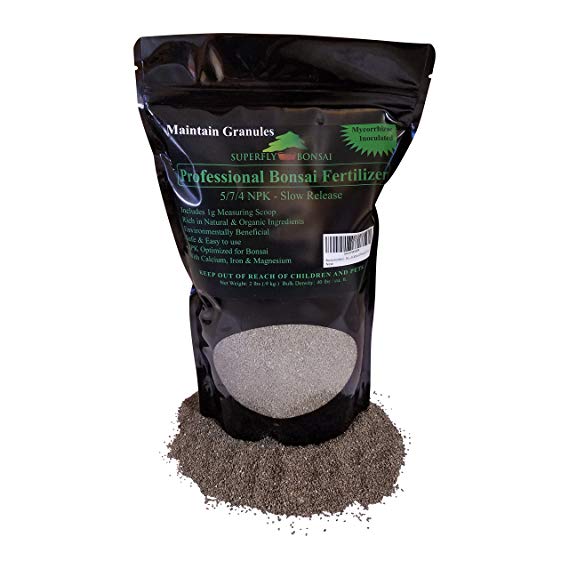 Bonsai Fertilizer - Slow Release - with Free 1g Scoop - Immediately fertilizes and Then fertilizes Over 2-3 Months - Good for House Plants and Cactus (2 Pound 5-7-4)
