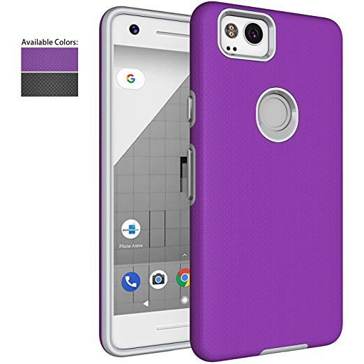Pixel 2 Phone Case,Google Pixel 2 Case,NiuBox Armor Hybrid Dual Layer Anti-Slip Shock Absorption Defender Protective Phone Cover Case for Google Pixel 2 (2017) Purple