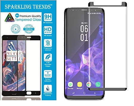 SPARKLING TRENDS 3D Tempered Glass for Samsung Galaxy S9 Plus, 6.2-inch(Black)