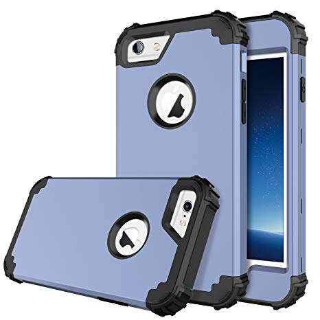 BENTOBEN iPhone 6 Case, iPhone 6S Case, Hybrid Hard PC Soft Rubber Heavy Duty Rugged Bumper Shockproof Anti Slip Cover Full Body Protective Case for iPhone 6/6S, Coral Blue