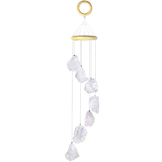 rockcloud Rock Quartz Raw Stones Wind Chime Home Garden Decoration Figurine