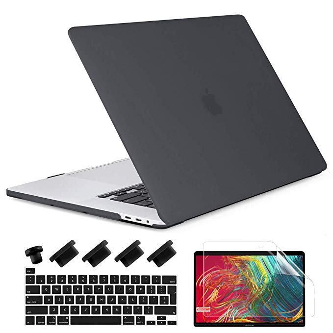 Dongke Macbook Pro 16 inch Case 2019 2020 Release A2141, Plastic Hard Shell Case & Keyboard Cover for Macbook Pro 16-inch Retina Display with Touch Bar and Touch ID, Black