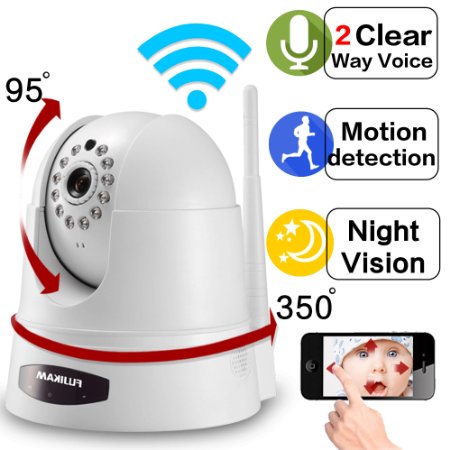 Wantsee 720p HD Night Vision Wireless Wifi Surveillance Security Camera Plug&Play Pan/Tilt Two-way Audio Home Monitor WS-001w