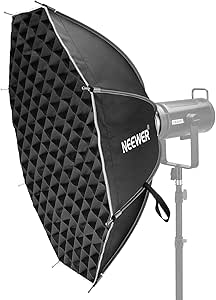 NEEWER 37"/95cm Octagonal Softbox, Quick Release with Detachable Bowens Mount Adapter, Diffusers, Grid & Bag for RGB CB60 CB60B CB200B MS60B MS60C MS150B Vision 4 Q4 Compatible with Godox, NS91P