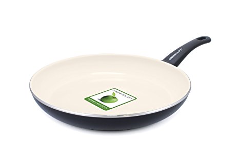GreenLife 10 Inch Non-Stick Ceramic Fry Pan with Soft Grip, Black