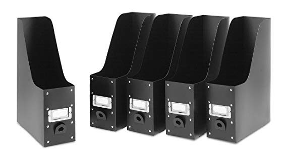 Whitmor Magazine Storage Desk Organizers - Black (Set of 5)