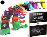 Kinesiology Tape - Pain Relief Adhesive - Best Therapeutic Muscle Support Aid with FREE EBOOK Taping Guide - Sports Wrap for Plantar Fasciitis Shin Splints Knee Elbow Wrist Back Shoulder Ankle and Neck