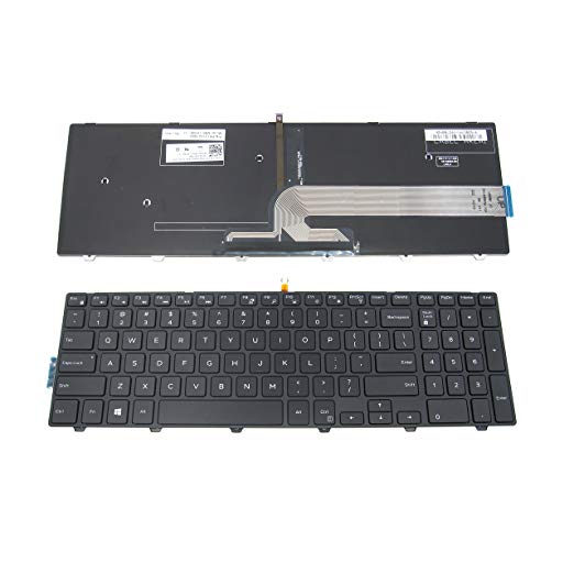 LeFix Replacement Backlit Keyboard (With Frame) for Dell Inspiron 15 3000 5000 3541 3542 3543 5542 5545 5547 Series 15-5547 15-5000 15-5545 17-5000