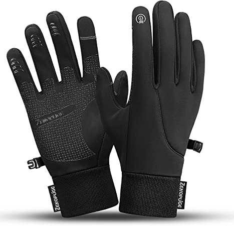 Zenoplige Winter Gloves for Men Women Touch Screen Water Resistant Glove Cold Weather Windproof Warm Running Cycling Driving