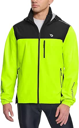 BALEAF Men's Rain Jacket Waterproof Windbreaker Packable Hood Running Cycling Gear