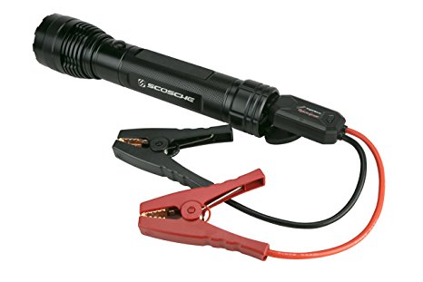 Scosche PBJF400 PowerUp 400 Torch Portable 1,000 Lumen Flashlight and Car Jump Starter with 5,100 mAh 400A Portable Battery with USB Port for use in 4 and 6-Cylinder Vehicles or Motorcycles