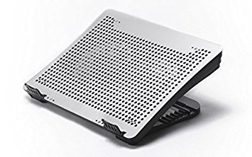 Optimum Orbis 12"-17" Inch Chill Master Laptop Cooling Stand Pad for Macbook Samsung Ultrabook Toshiba Lenovo Acer Asus Dell Hp Sony Silent Fans Silver Metal Adjustable Ergonomic