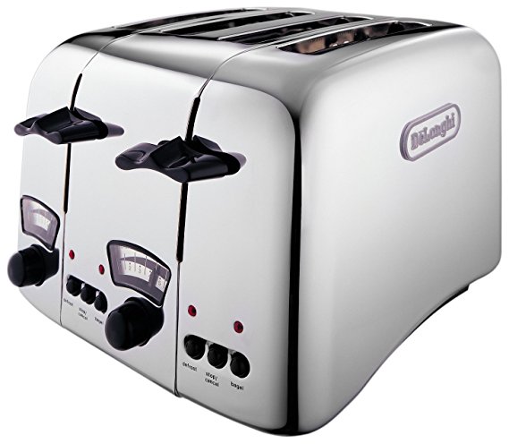 De'longhi Argento CTO4.C 4 Slice Toaster- Chrome