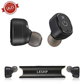 True Wireless Earbuds, Wireless Earbuds Bluetooth 4.2 Twins Headset Bass Noise Cancelling Earphones with Charging Case for Apple iPhone Android Samsung