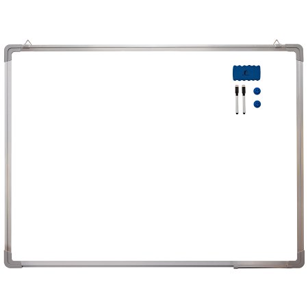 Whiteboard Set - Dry Erase Board 47 x 35 "   1 Magnetic Dry Eraser, 2 Dry-erase Black Marker Pens And 2 Magnets - Large White Hanging Message Scoreboard For Home Office School (47x35" Landscape)