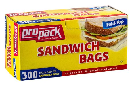 Pro Pack Sandwich Bags, 300 Count