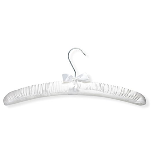 Honey-Can-Do HNG-01228 Unscented Satin Padded Hanger, White, 3-Pack
