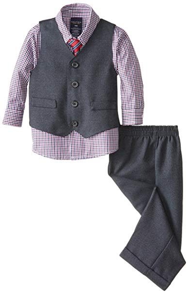 Nautica Boys Set with Vest Pant Shirt and Tie