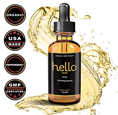 Organic Hemp Oil for Pain Relief - Hemp Oil Tincture for Anxiety, Sleep & Pain - Grown & Made in USA - 100% Natural Hemp Drops - 750 MG - Zero Cannibus THC