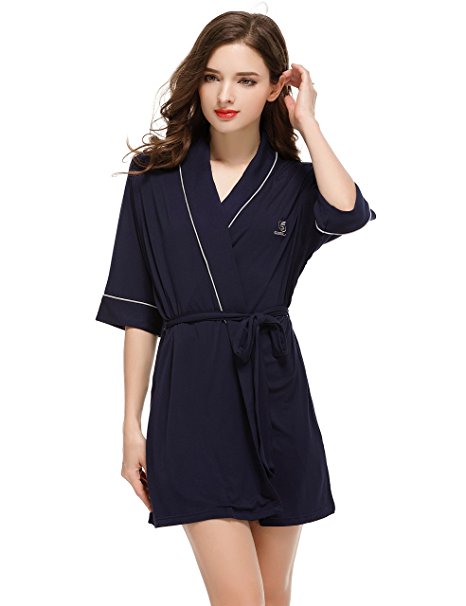 Sissely Womens Bathrobe Comfort Sleepwear Kimono Robe (XS-XL)