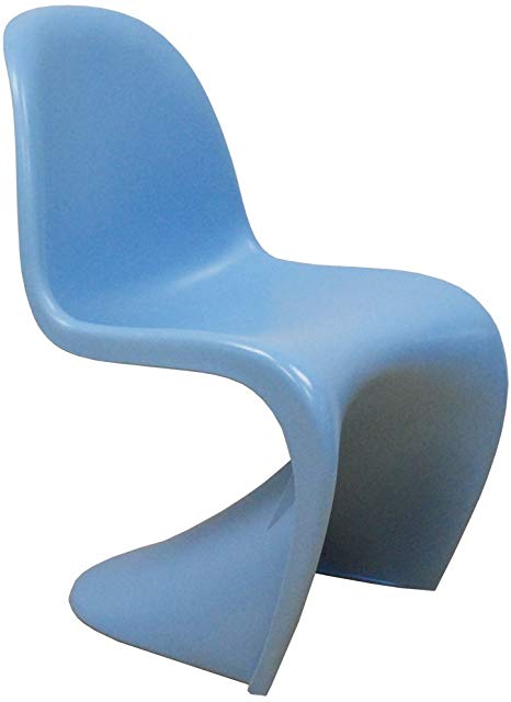 Mod Made Mid Century Modern Molded Plastic S-Shape Chair Dining Chair, Blue