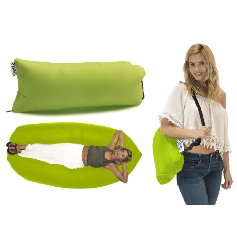 The Original Inflatable Air Lounger by HelloSiesta - Inflates in Seconds - Comfort Anywhere You Go
