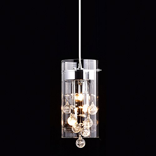 CLAXY® Ecopower Lighting Glass & Crystal Pendant Lighting Modern Chandelier for Kitchen