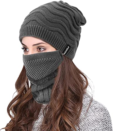 VBIGER 3 PCS Winter Beanie Hats Scarf Set Knit Hats Skull Cap Neck Warmer Scarf for Women Men