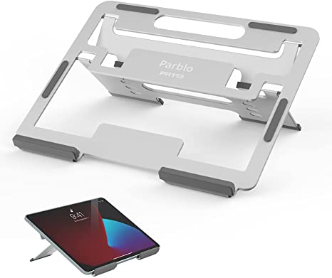 Parblo PR113 Drawing Tablet Stand Graphic Tablet Stand Adjustable 4-Levels Height, Aluminum for 10" to 16" Digital Graphics Drawing Monitors Art Tablets