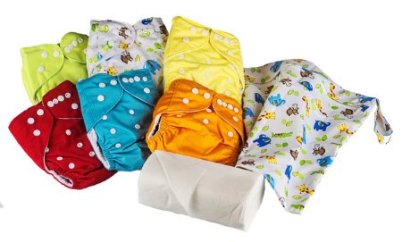 AIO All in One Cloth Diaper with Cover Insert and Liner Cloth Diaper Wet Bag and Liner Unisex Bundle