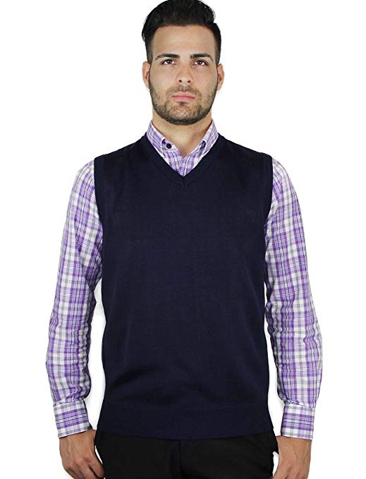 Blue Ocean Solid Color Sweater Vest