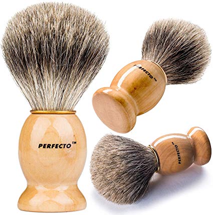 Perfecto 100% Pure Badger Shaving Brush-Now On Sale!!! Engineered to deliver the Best Shave of Your Life!!! No Matter what method you use, Safety Razor, Double Edge Razor, Staight Razor or Shaving Razor, This is the Best Badger Brush!!!