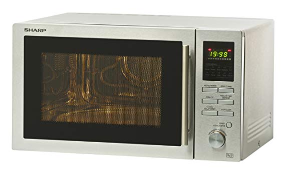 Sharp R82STMA Combi Microwave Oven with 1 Year Warranty, 25 Litre, 900 Watt, Silver