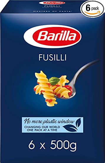 Barilla Pasta, Premium Fusilli Pasta 3kg, Authentic Italian Quality, Pasta Bulk Pack of 6 x 500g