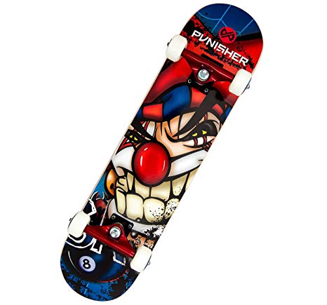 Punisher Skateboards 31-Inch Jester Complete Skateboard, Blue