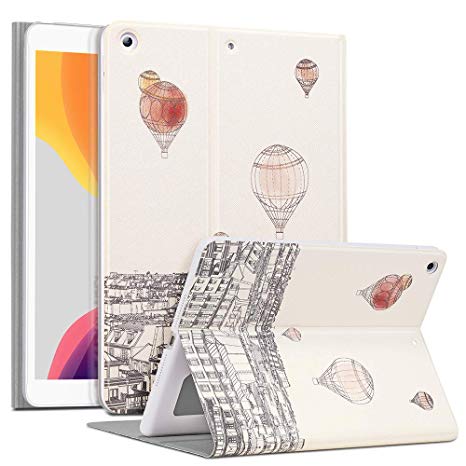 ESR Illustrator Stand Case Compatible with iPad 7th Gen, Case for iPad 10.2-Inch (2019 Release) [Book Cover Design] [Multi-Angle Viewing Stand] [Auto Sleep/Wake], Paris Afternoon