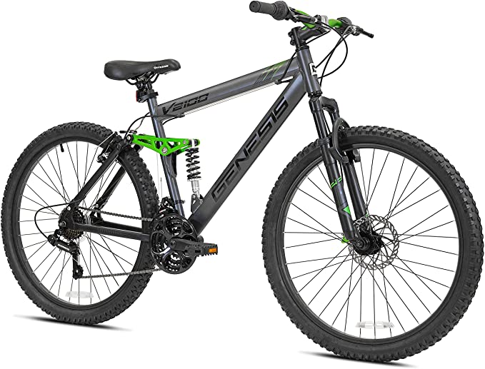 Genesis V2100 Men's Dual Suspension Mountain Bike, Slate Gray