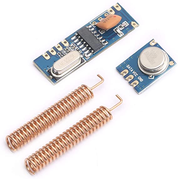 DEVMO 433MHz Ask Wireless Remote Control Transmitter and Receiver Module Kit STX882 SRX882 with Copper Spring Antenna