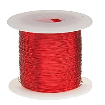 Remington Industries 28SNSP Magnet Wire, Enameled Copper Wire, 28 AWG, 1.0 lb., 2027' Length, 0.0135" Diameter, Red