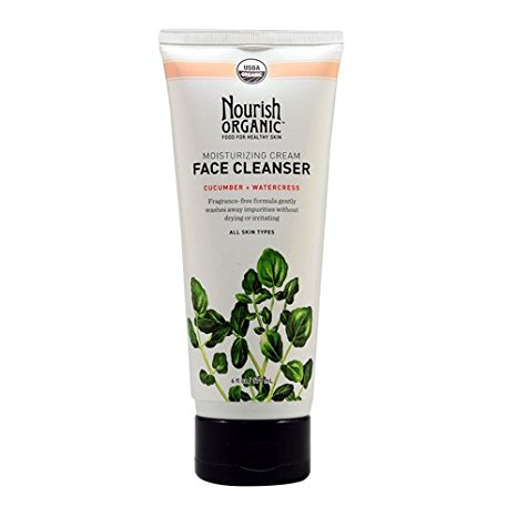 Nourish Organic Moisturizing Face Cleanser, Cucumber & Watercress, 6 Fluid Ounce