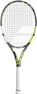 Babolat Pure Aero Team Tennis Racquet (7th Gen) - Strung with 16g White Babolat Syn Gut at Mid-Range Tension