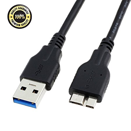 USB 3.0 Cable, QCEs USB 3.0 A Male to Micro B External Hard Drive Cable for WD My Passport and Elements Portable External Hard Drive, Toshiba, Seagate External Hard Drive, Samsung Galaxy S5, Note 3
