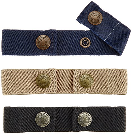 Dapper Snapper Baby & Toddler Adjustable Belt- Boy's 3Pack: Navy, Beige and Black