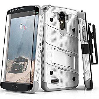 LG Stylo 3 Case, Zizo [Bolt Series] w/ [LG Stylo 3 Screen Protector] Kickstand [12 ft. Military Grade Drop Tested] Holster Belt Clip- LG Stylo 3 Plus